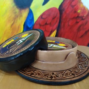 portavasos-cuero-sombrero